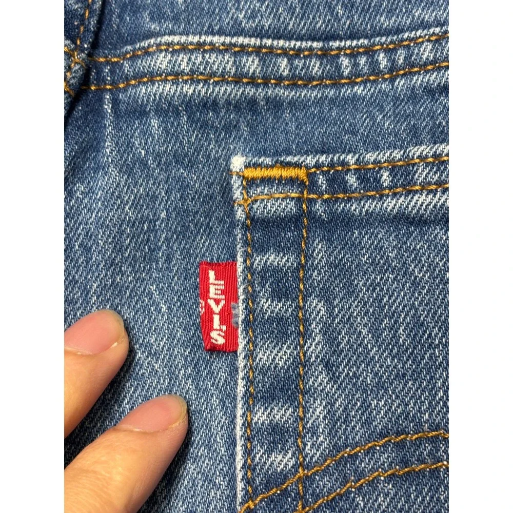Levis Premium Big E Ribcage Straight Jeans Blue Medium Wash Denim Womens W32 L28